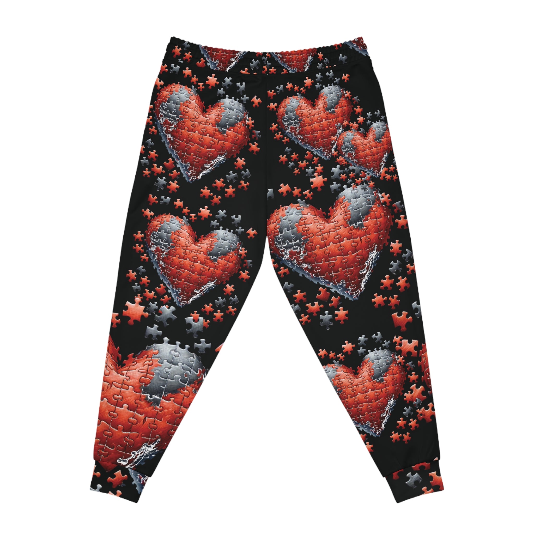 Puzzle Of Hearts Black Joggers