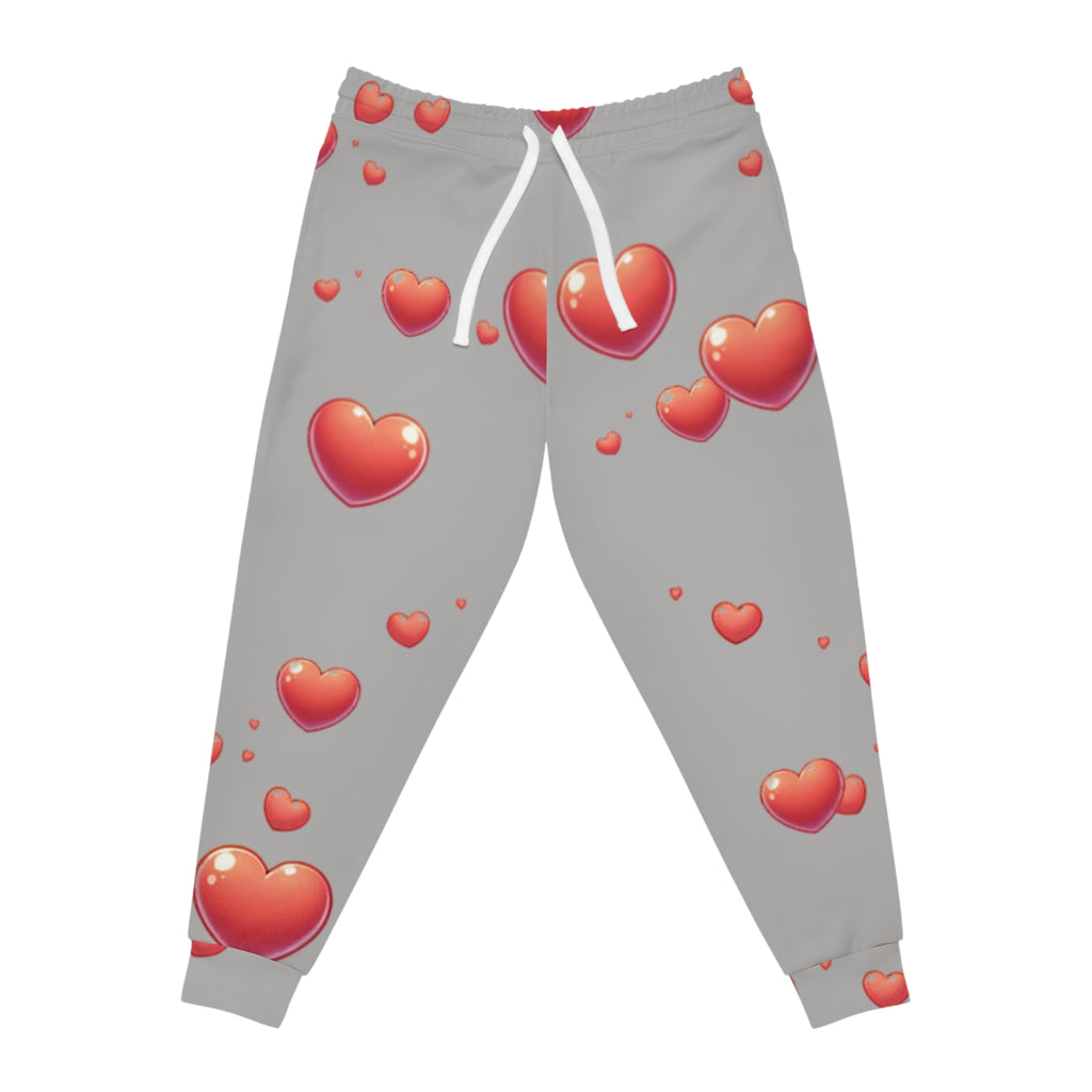 Red Hearts Light Gray Joggers