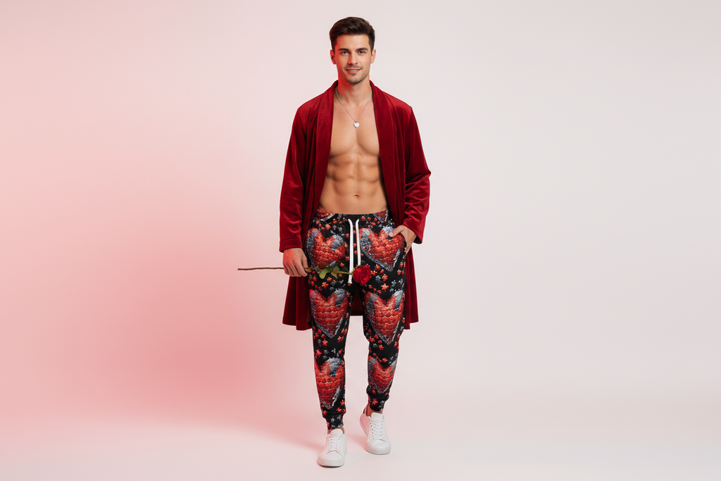 Puzzle Of Hearts Black Joggers