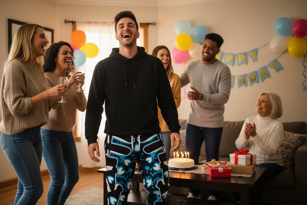 Black Happy Birthday Joggers