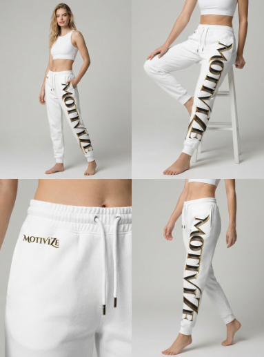 Motivize White Joggers Hover Image