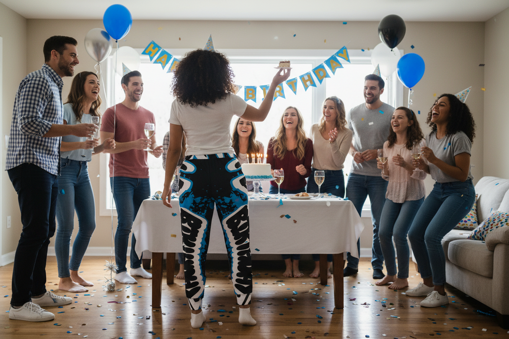 Black Happy Birthday Joggers