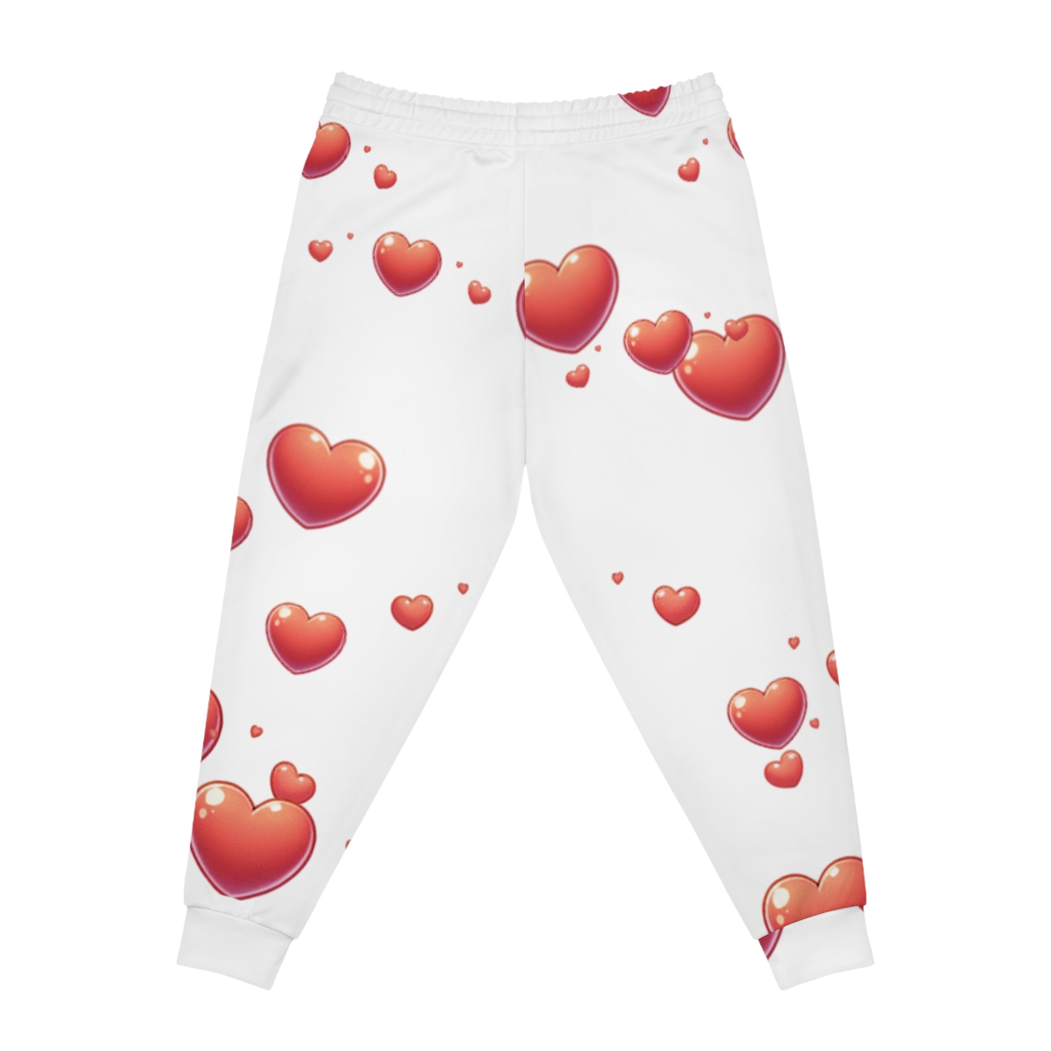 Red Hearts White Joggers