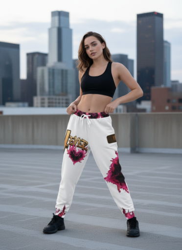 4Ever Loved White Joggers v1 Main Image