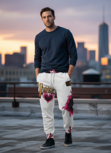 4Ever Loved White Joggers v1